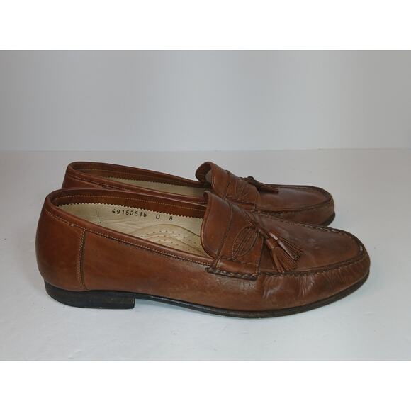 Santoni Brown Tassel Loafers Italy Mens 8 D - Picture 1 of 6